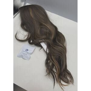 HAIRCUBE Long Layered Synthetic Hair Wigs for Women (Ombre Mixed Brown) *READ